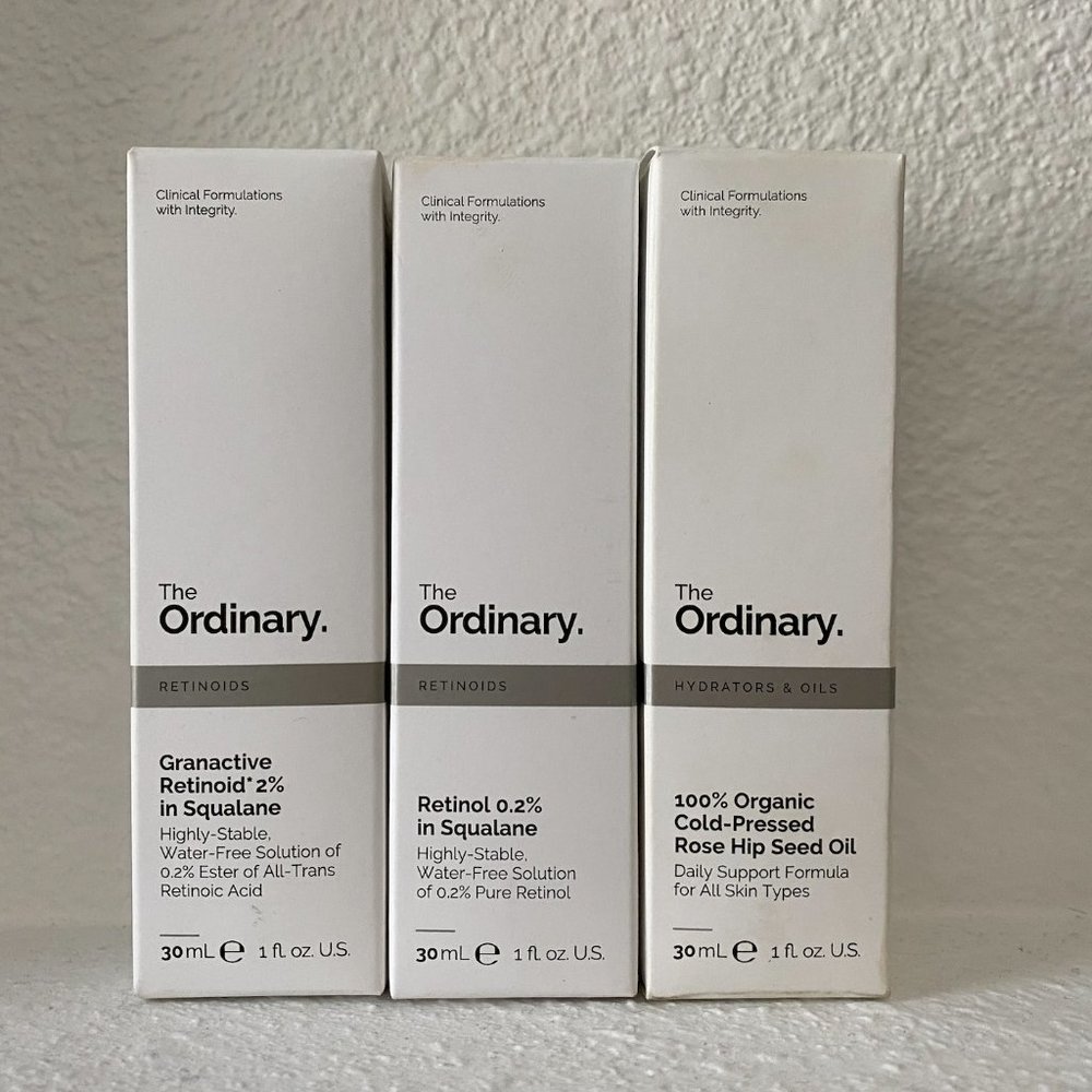 NIB The Ordinary Granactive Retinoid 2%, Retinol 0.2% , Organic RoseHip Seed Oil